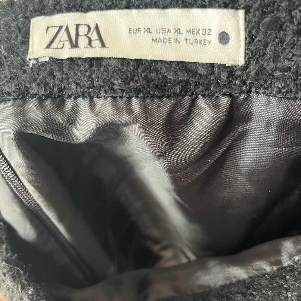 Red Zara Skirt mini tweed plaid - Picture 7 of 10